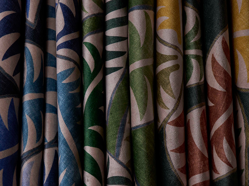 Harper's Bazaar Palm fabric drapes